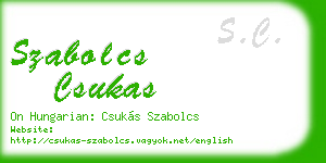 szabolcs csukas business card